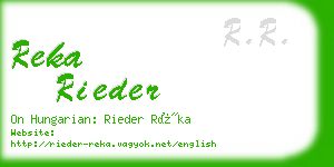 reka rieder business card